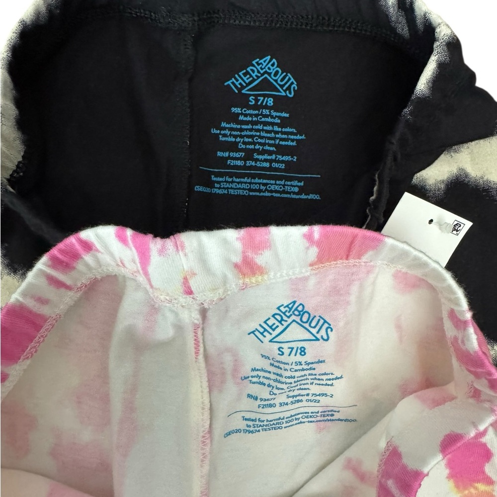 NEW thereabouts Girls' Biker Shorts Bundle Size Small Pink Tye Dye Black - Picture 7 of 12